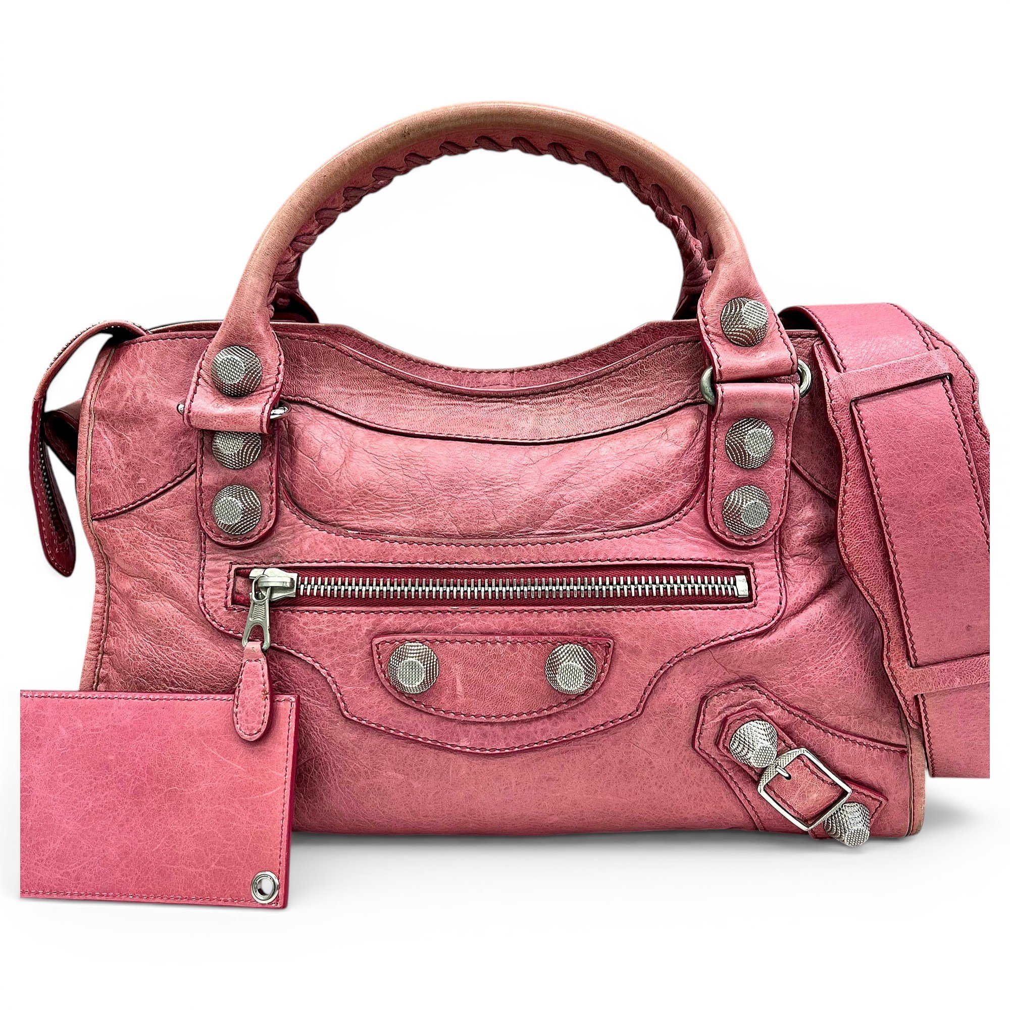 City leather handbag