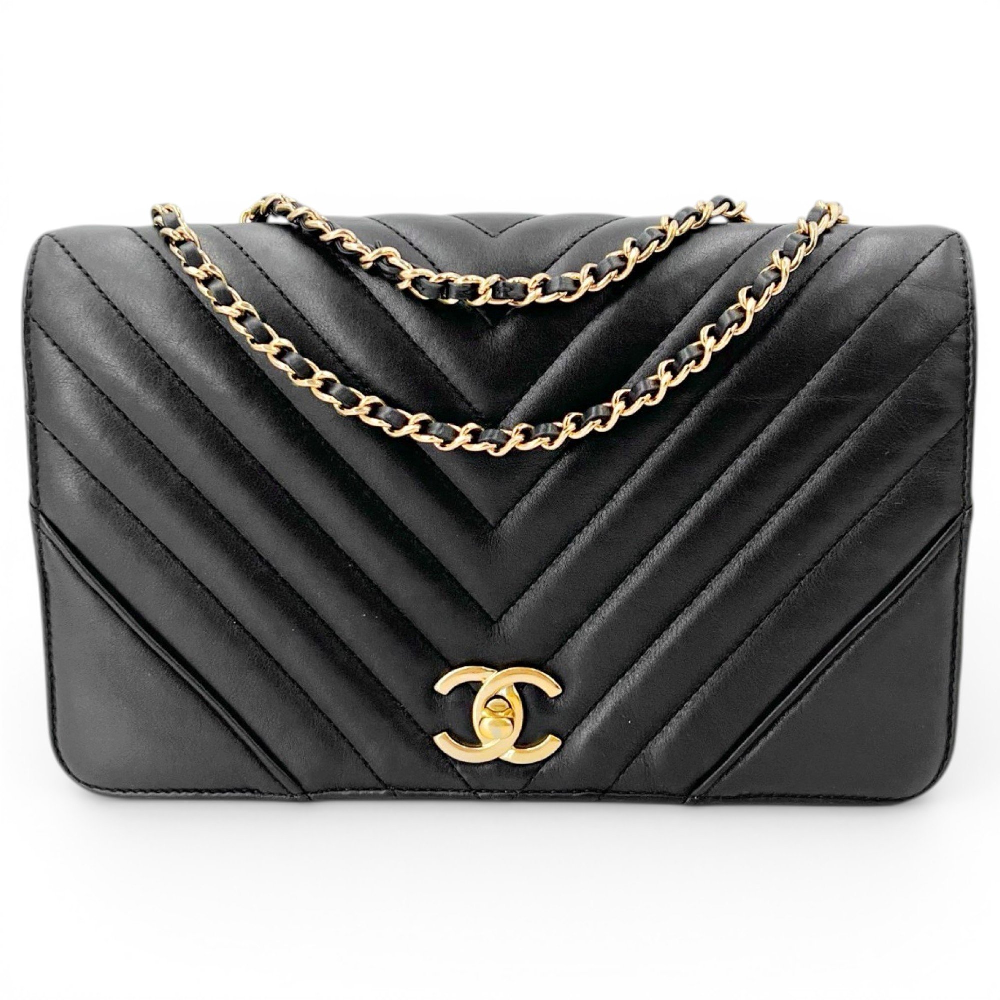Trendy CC leather handbag