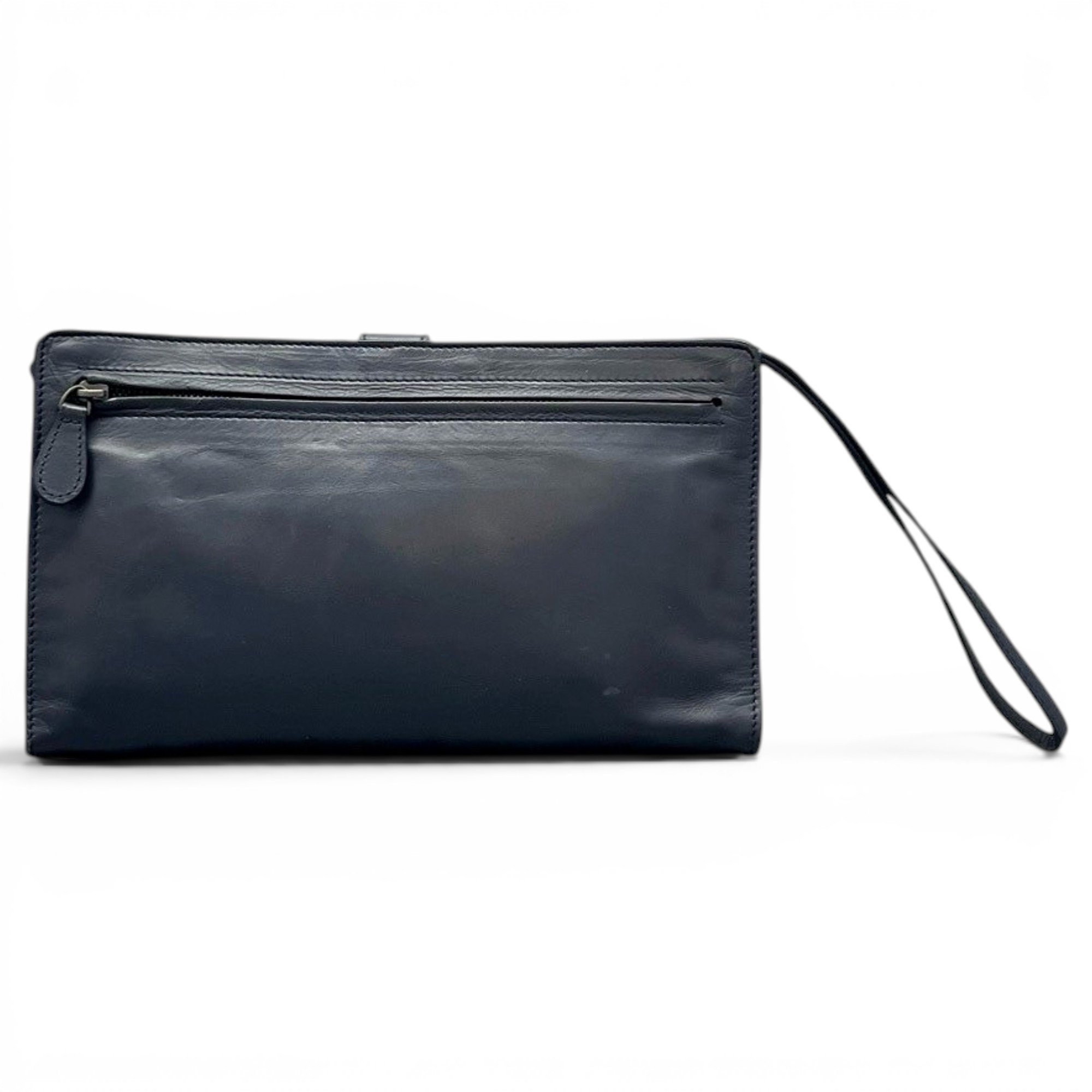 Leather clutch bag