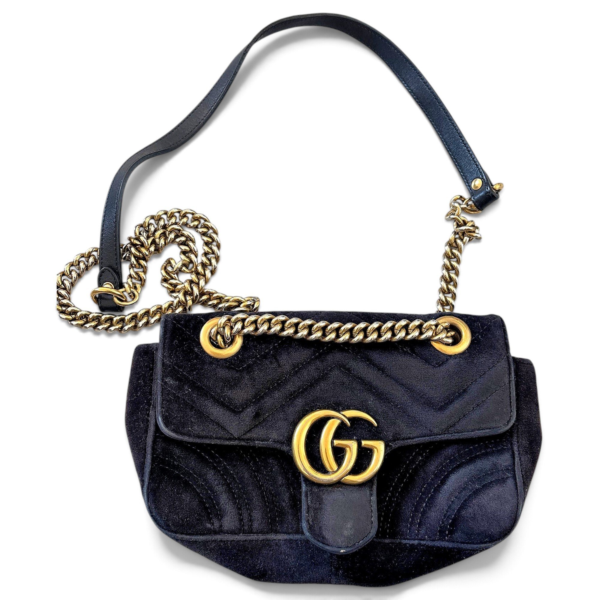 GG Marmont Flap velvet handbag