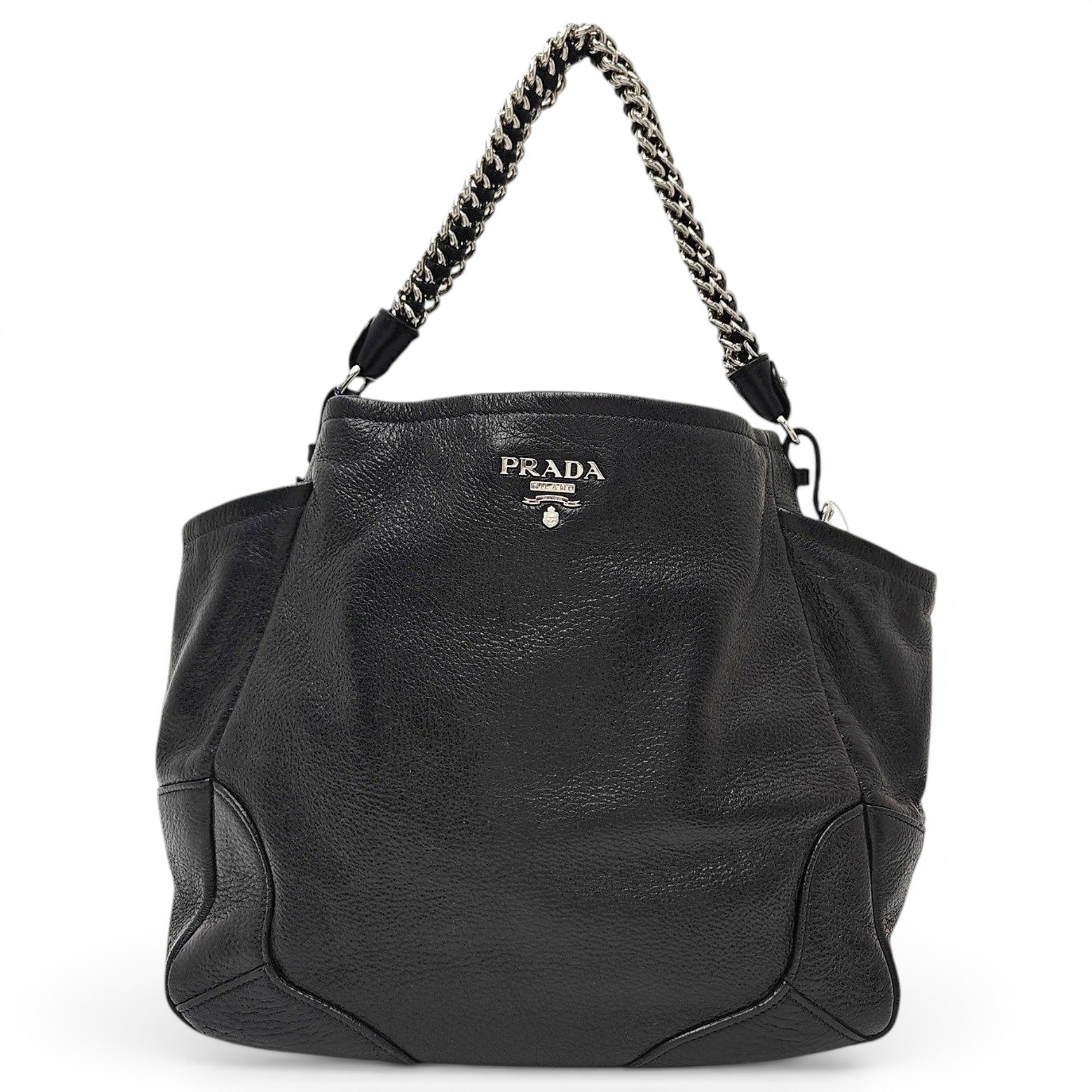 Double leather handbag