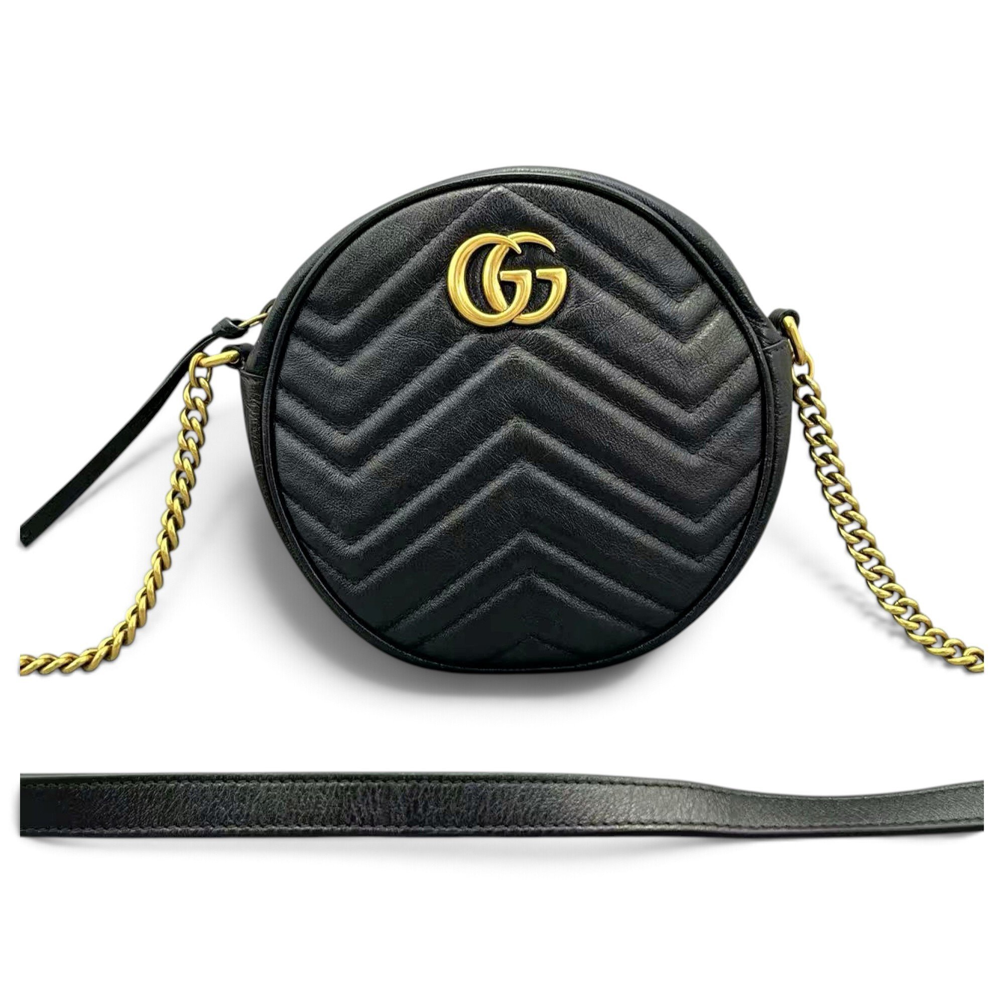 GG Marmont Round leather crossbody bag
