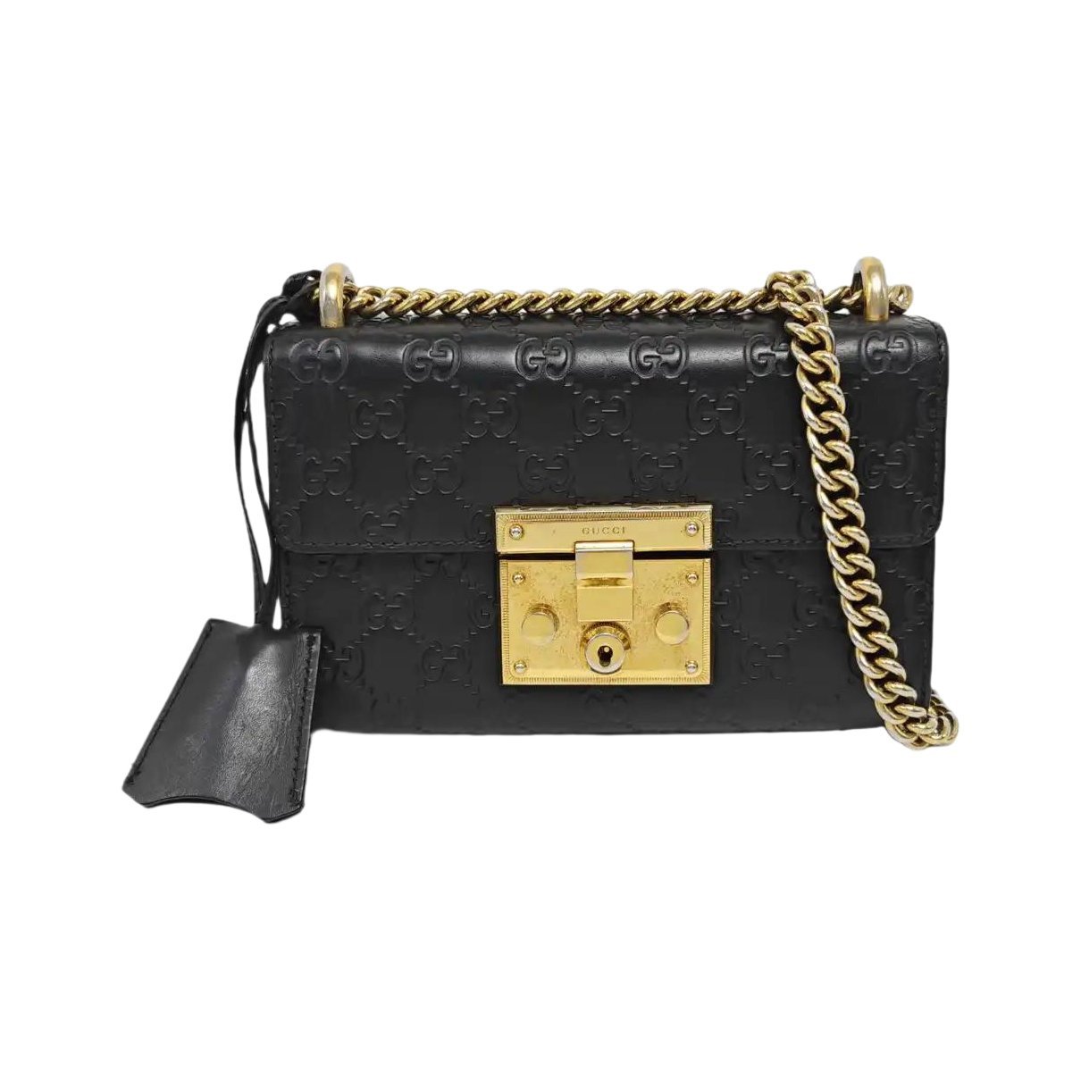 Padlock leather handbag
