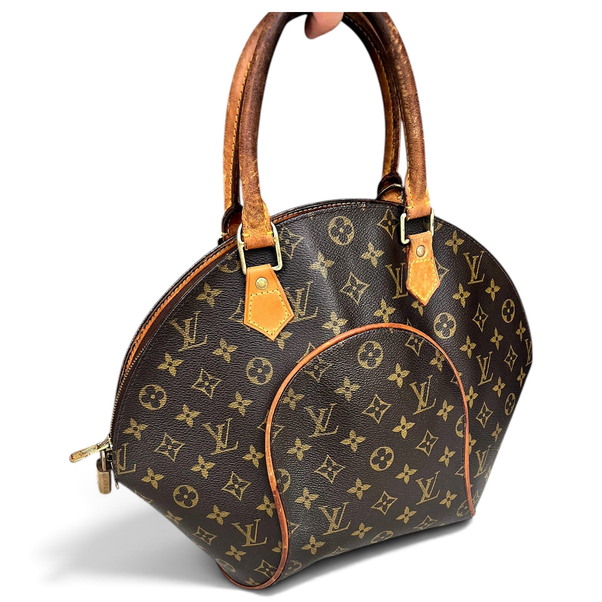 Ellipse leather handbag