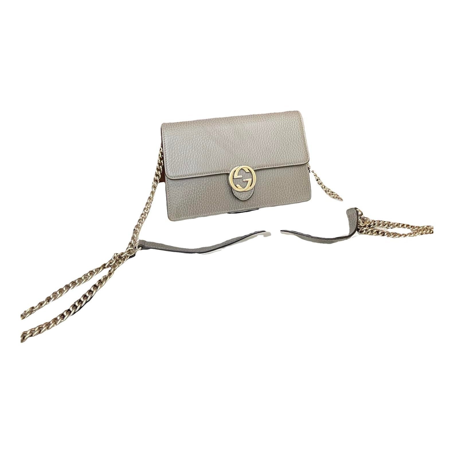 Interlocking leather handbag