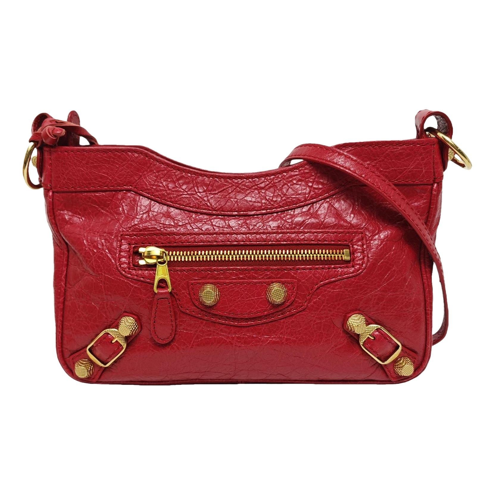 Hip leather crossbody bag