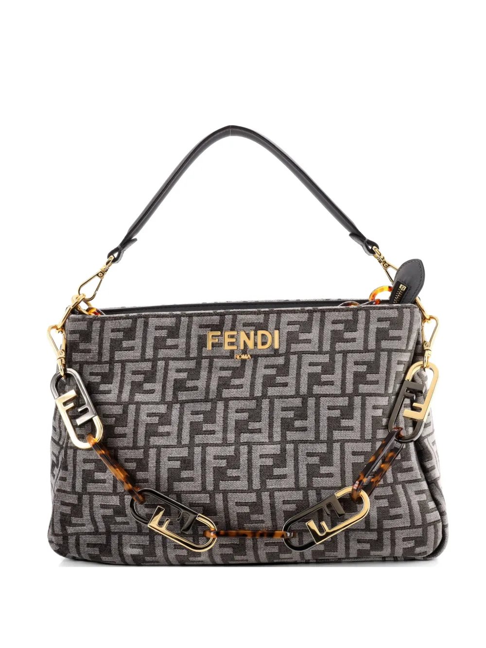 O'Lock Zip Shoulder Bag Zucca Chenille hobo bag
