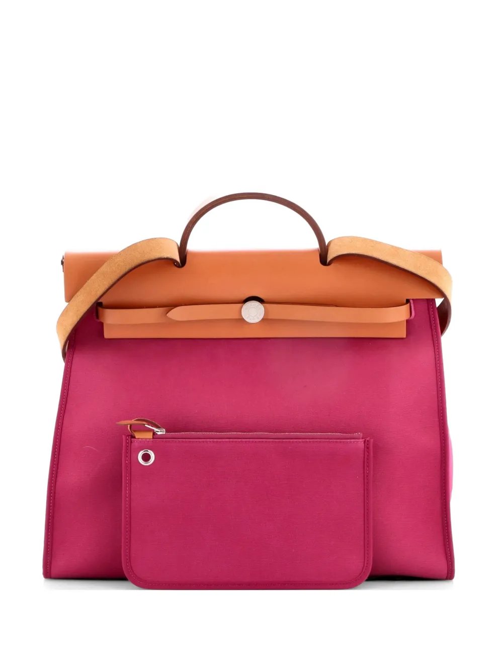 Hermes Herbag Zip Leather and Toile 39 satchel