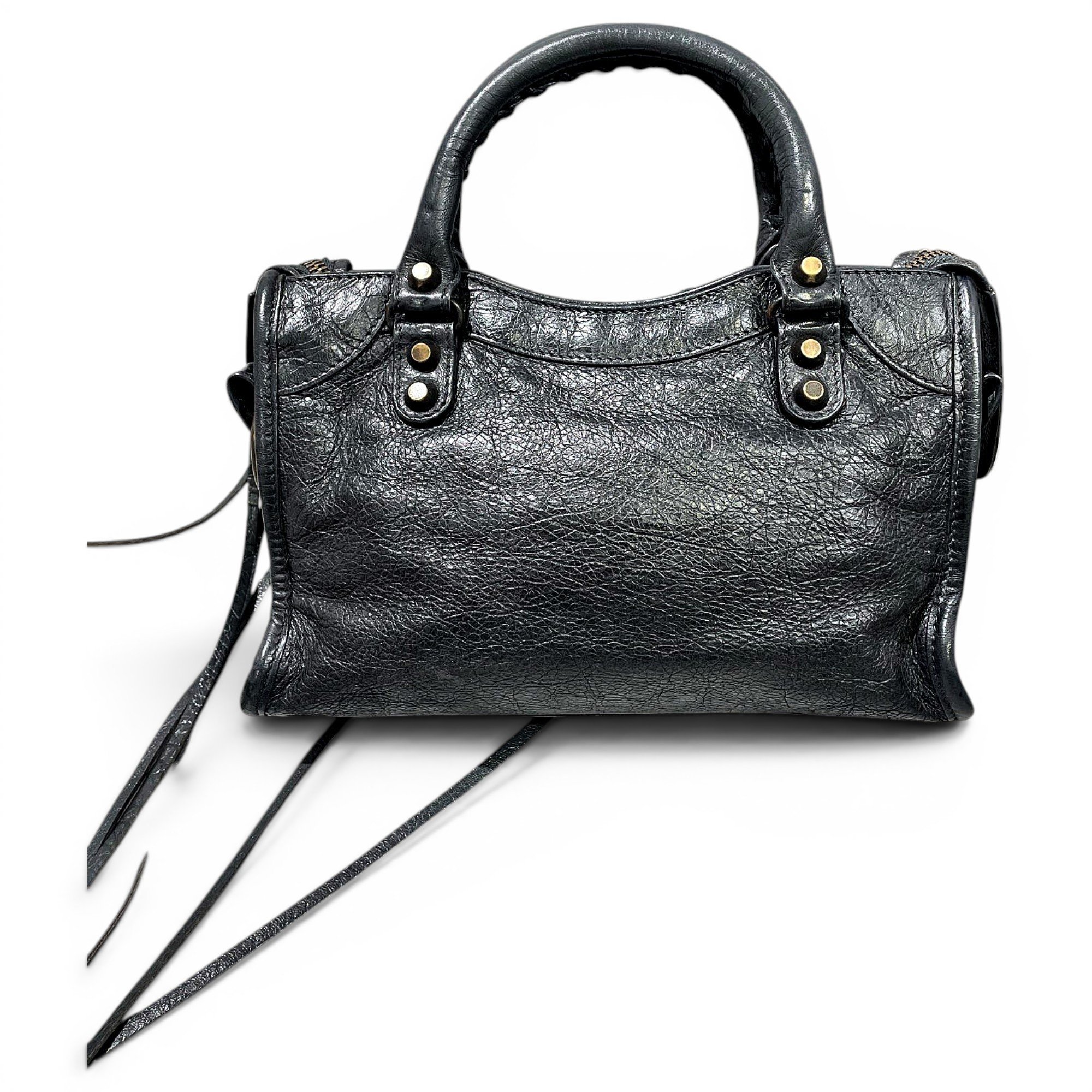 City leather handbag
