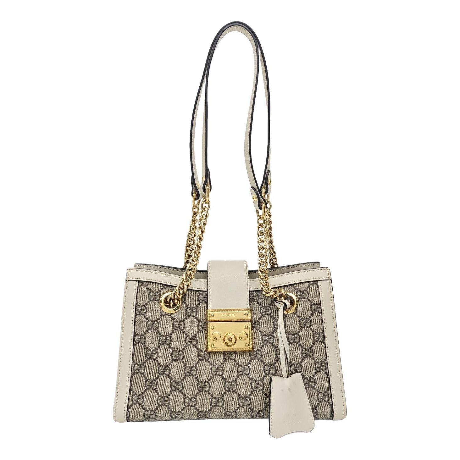 Padlock leather handbag