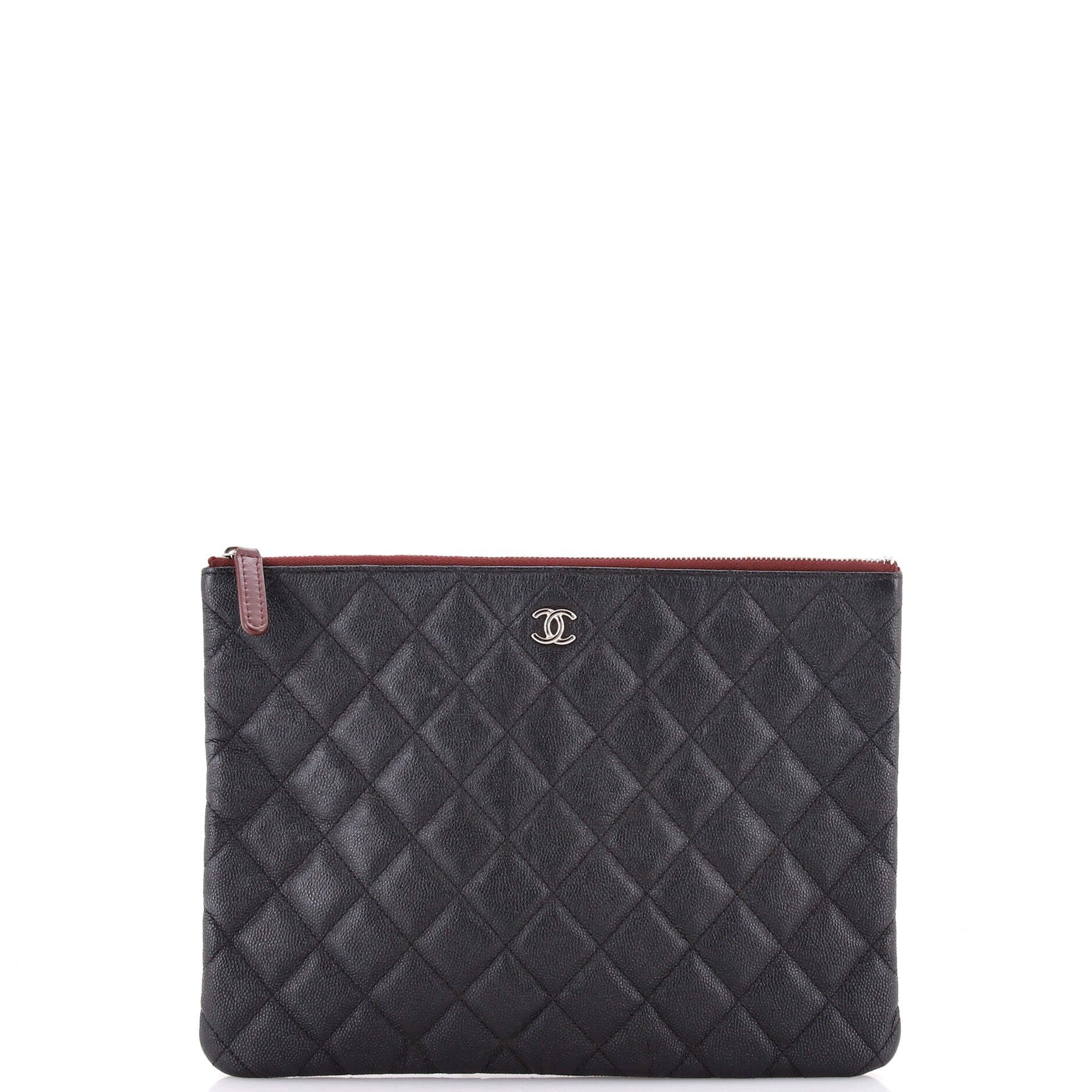 O Case Clutch Quilted Caviar Medium