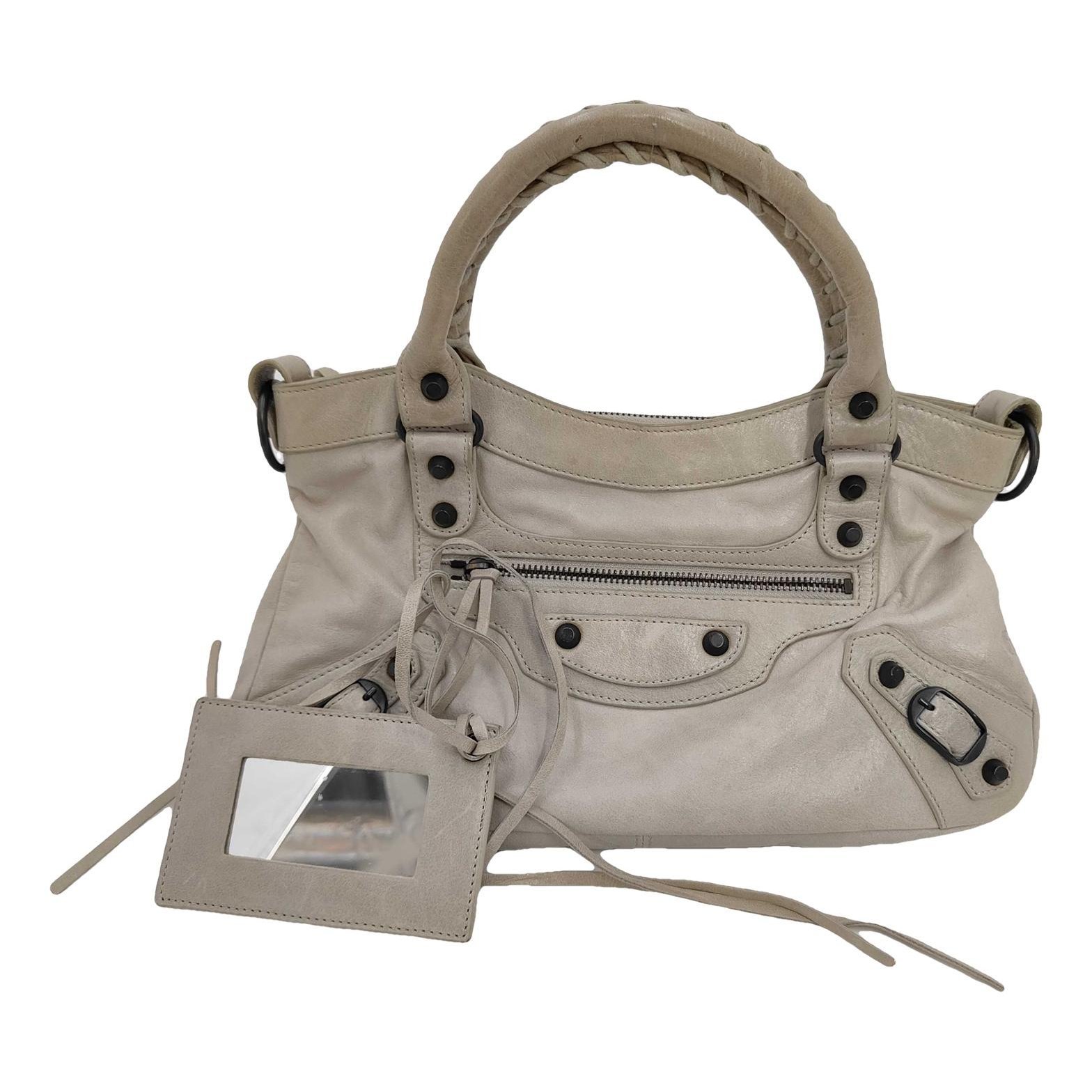 City leather handbag