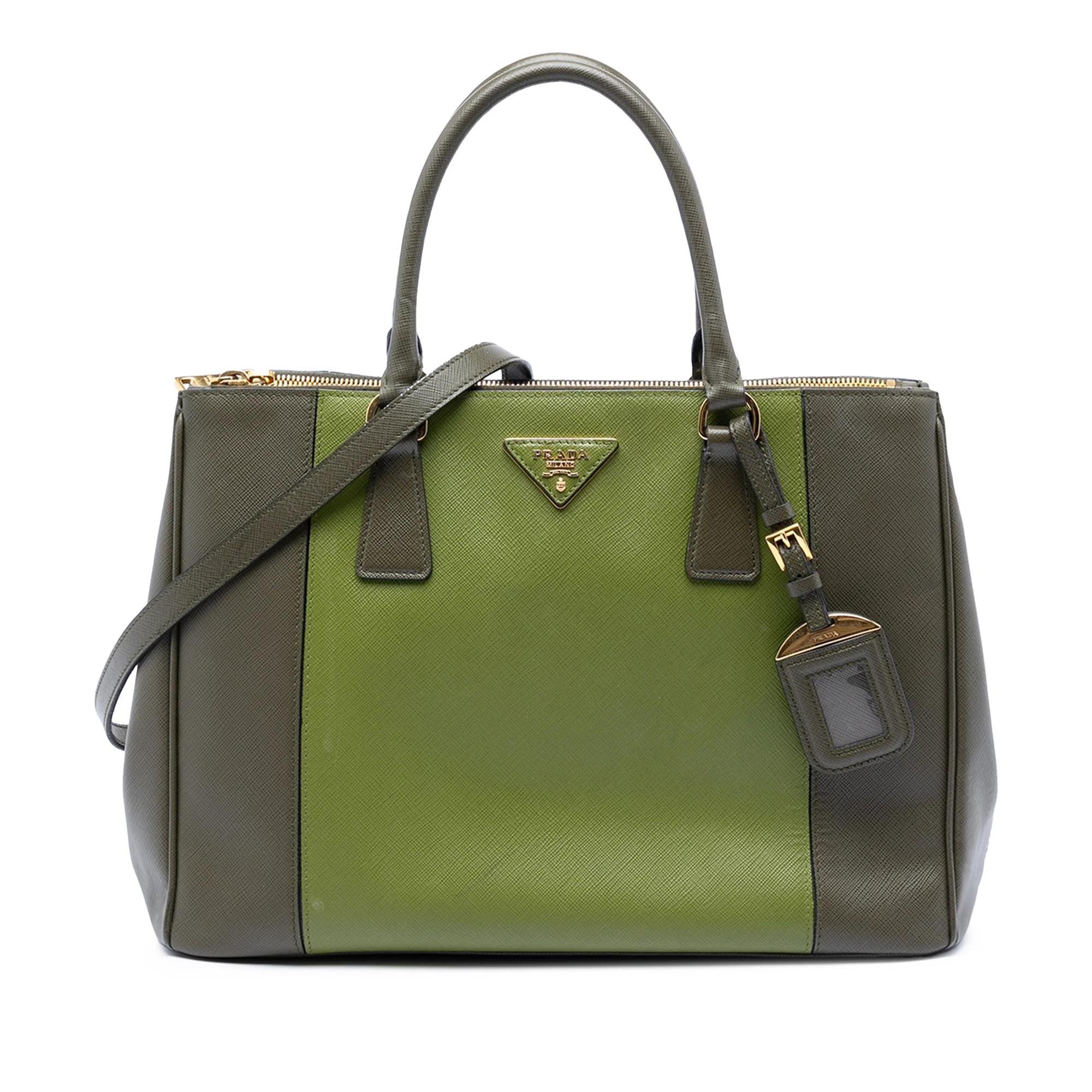 Double leather satchel