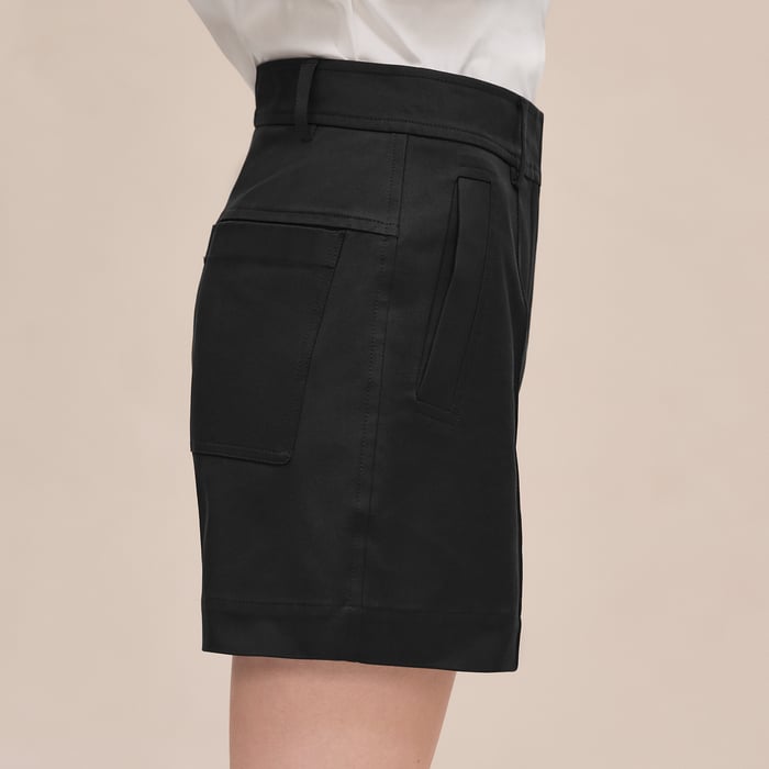 Noir Double Cotton Twill Shorts