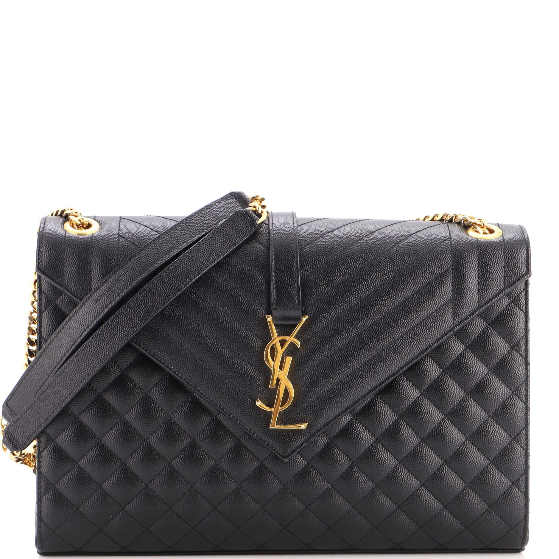 Classic Monogram Envelope Satchel Mixed Matelasse Leather Large