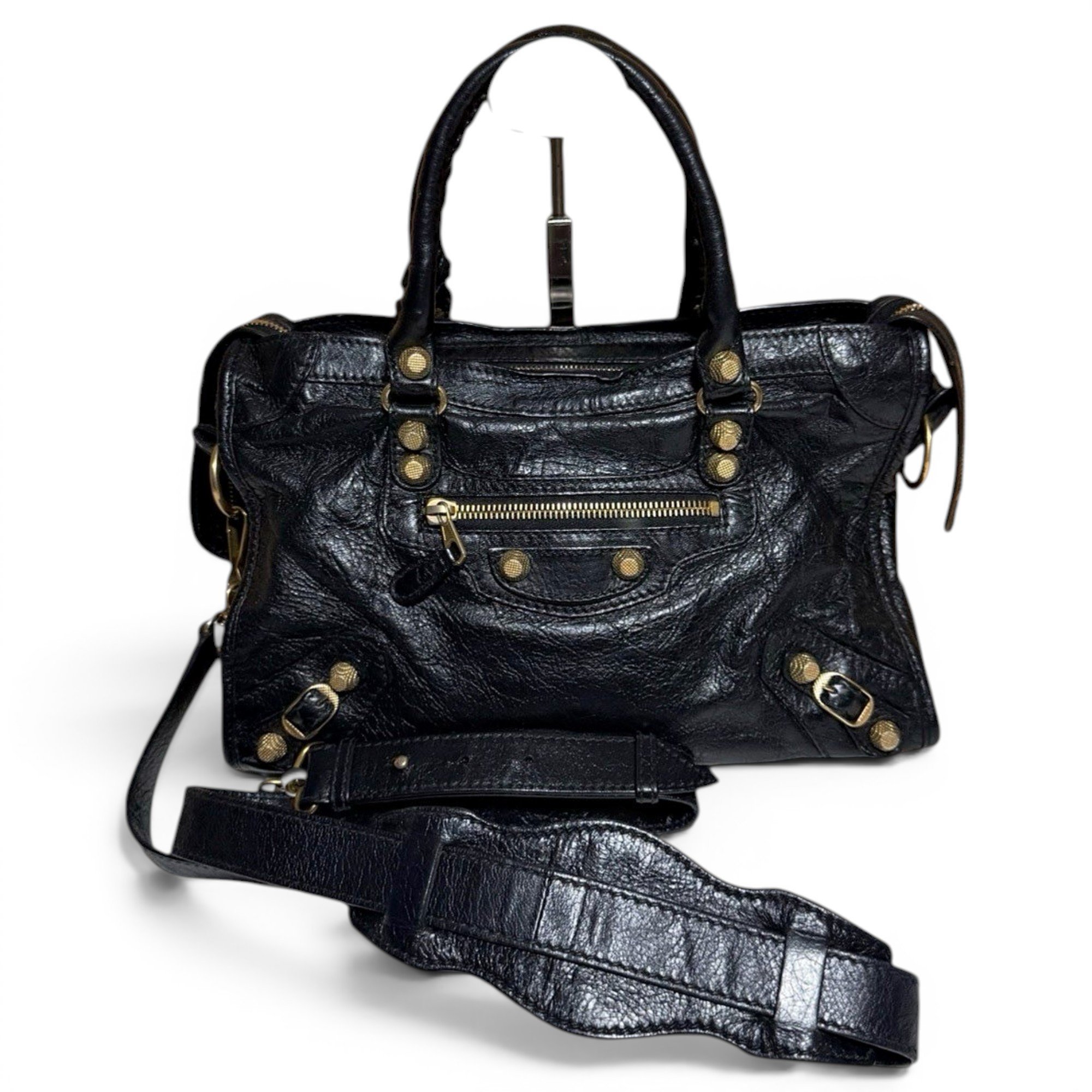 City leather handbag