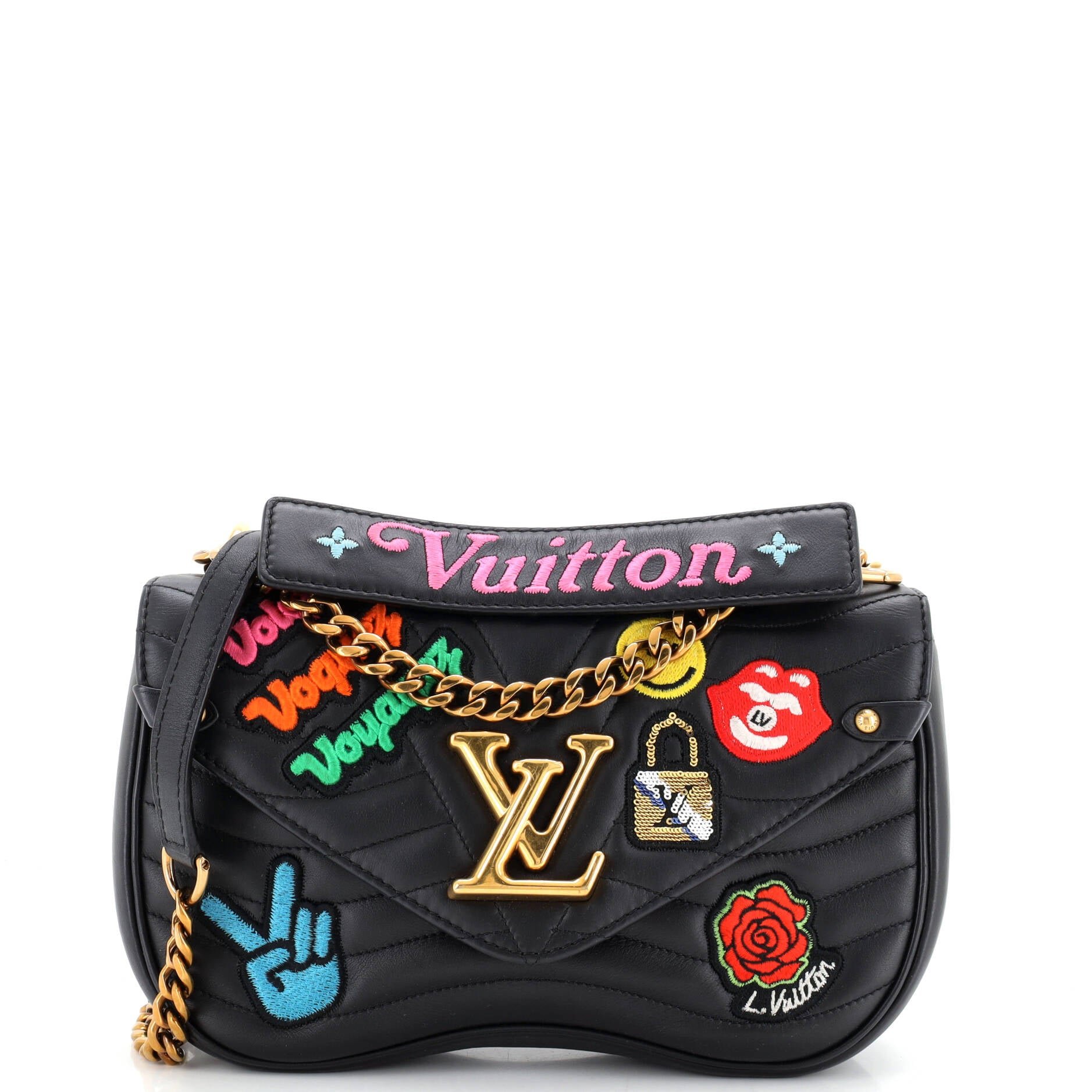 New Wave Chain Bag Limited Edition Patches Quilted Leather MM