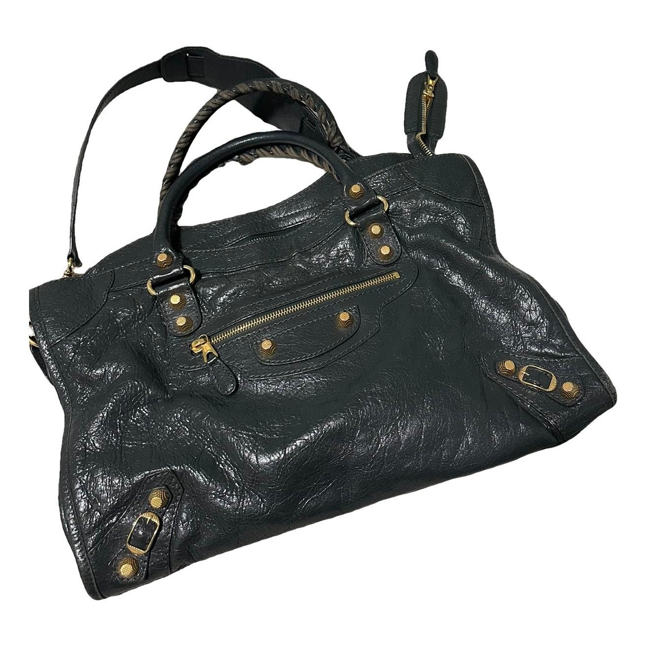 City leather handbag