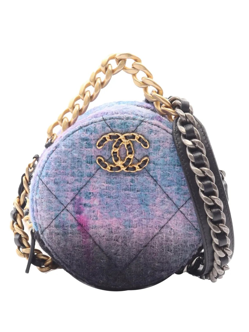 2020 Tweed 19 Round Clutch with Chain satchel