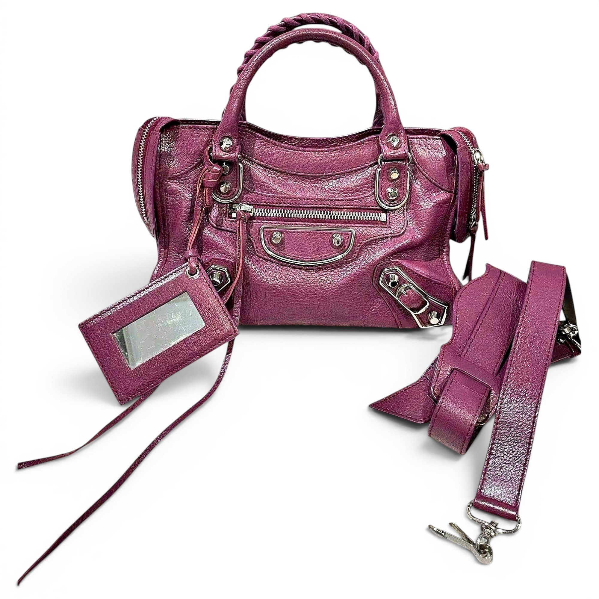 City leather handbag