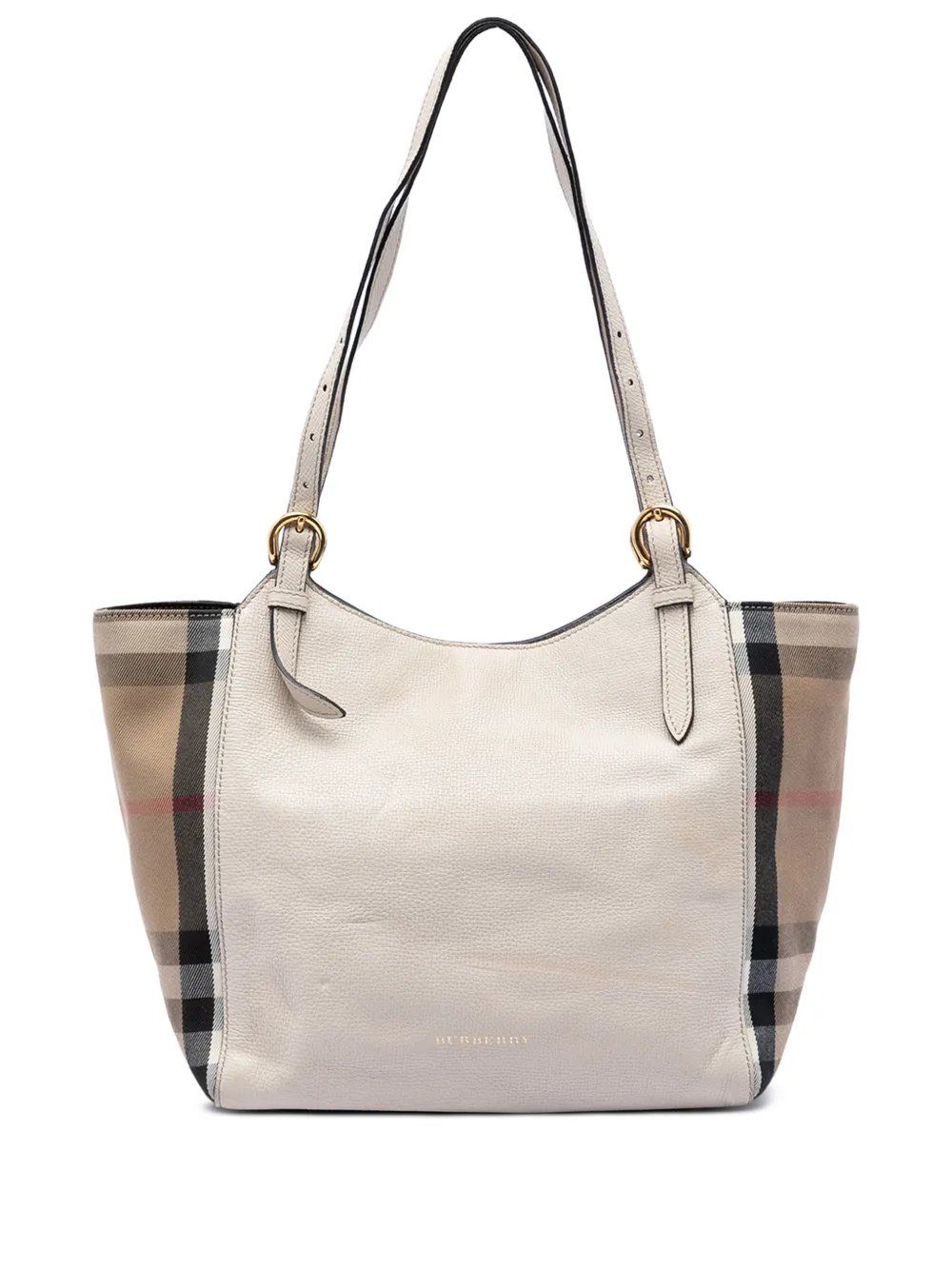 2000-2017 Small Leather and House Check Canvas Canterbury tote bag