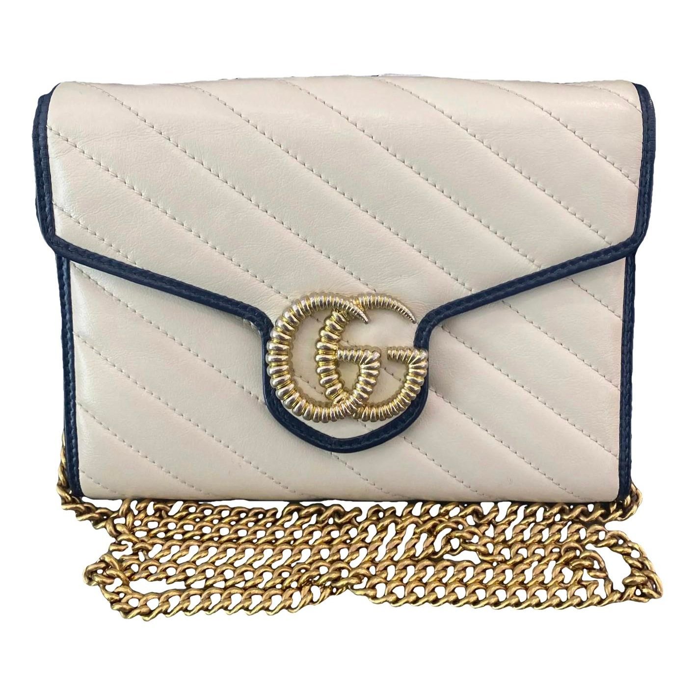 Pearly GG Marmont Chain Wallet leather crossbody bag