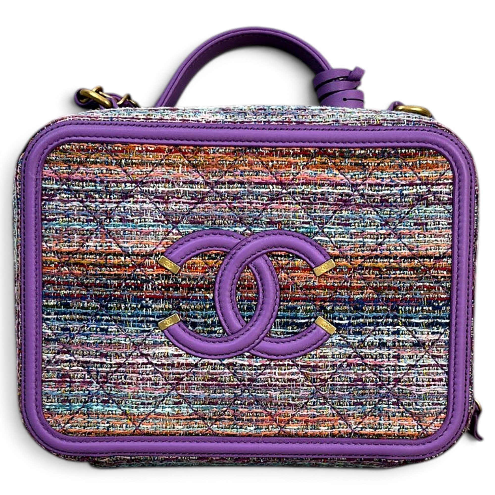 Trendy CC tweed handbag