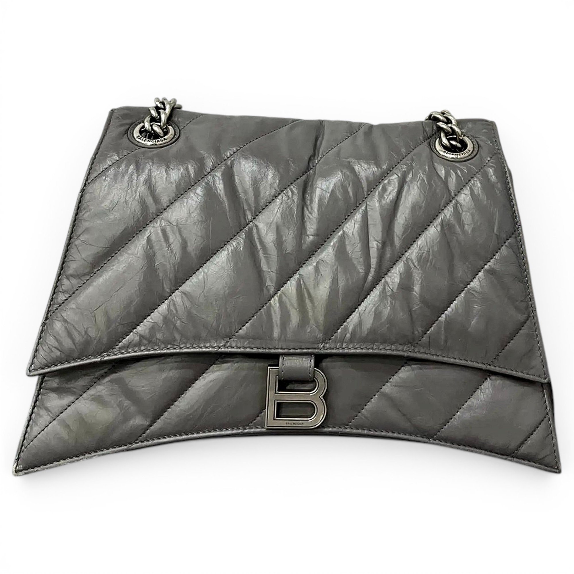 Hourglass leather handbag