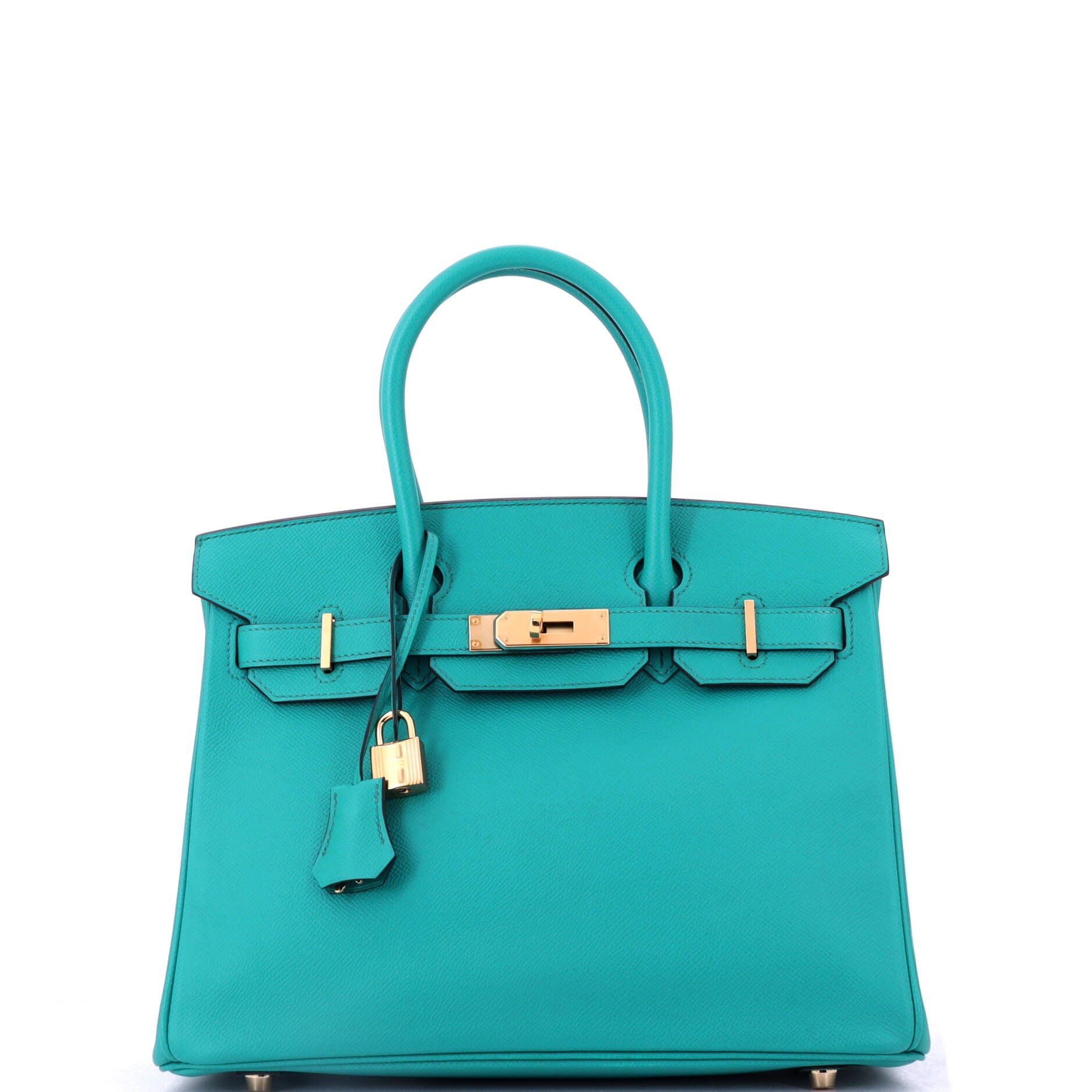 Hermes Birkin Handbag Bleu Paon Epsom with Gold Hardware 30