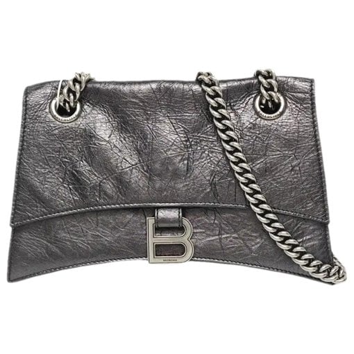 Crush leather handbag