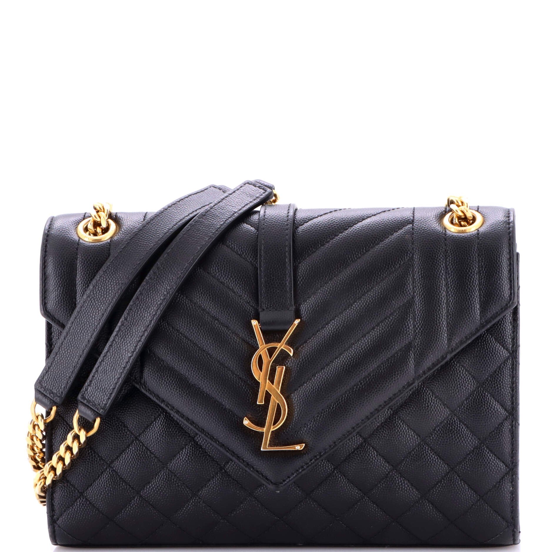 Classic Monogram Envelope Satchel Mixed Matelasse Leather Medium