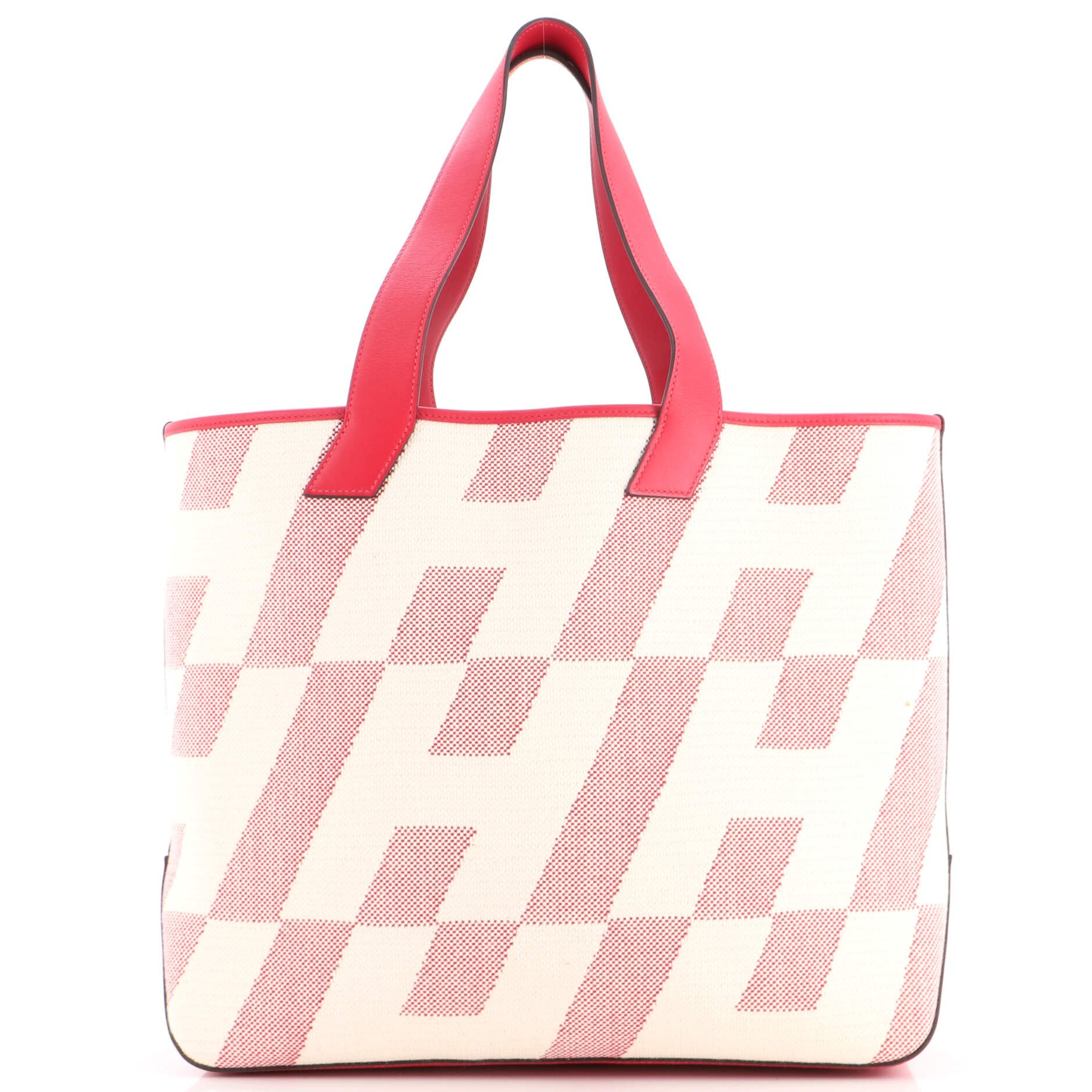 Cabas H en Biais Tote Canvas with Leather 40