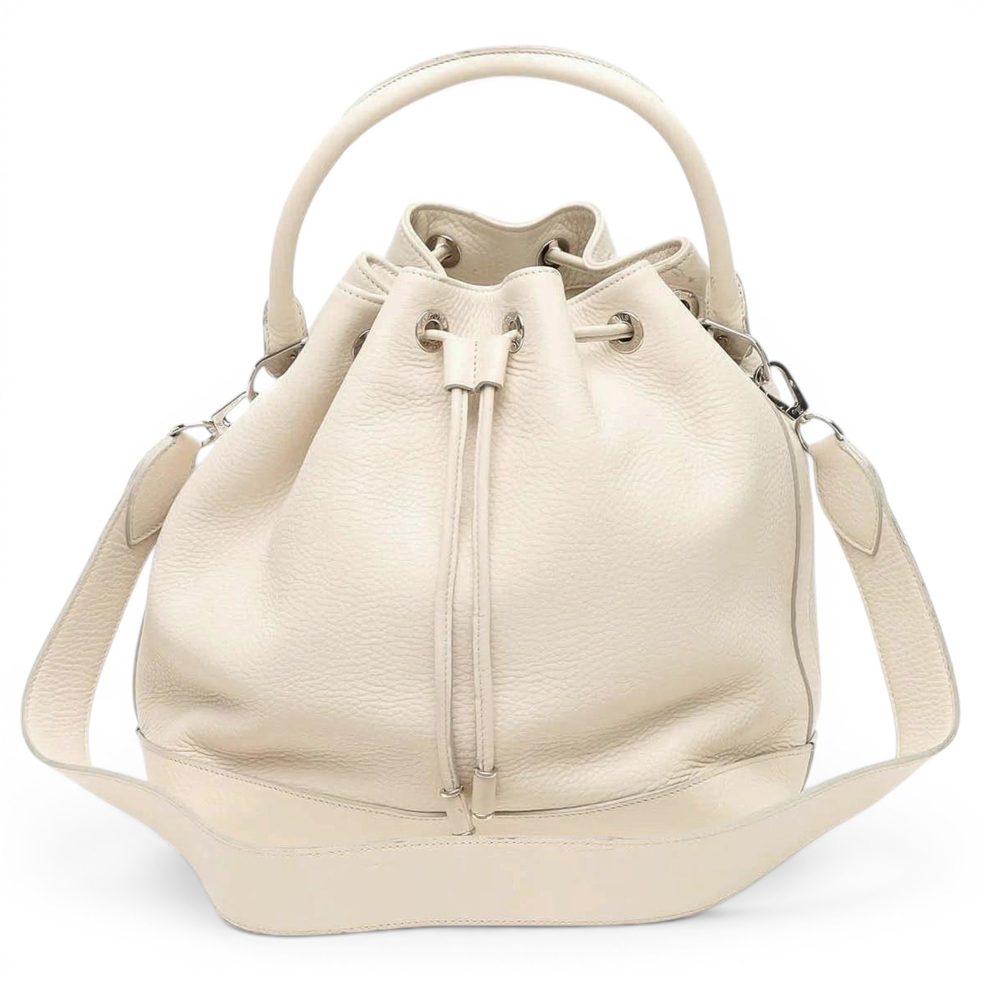 Bucket leather handbag