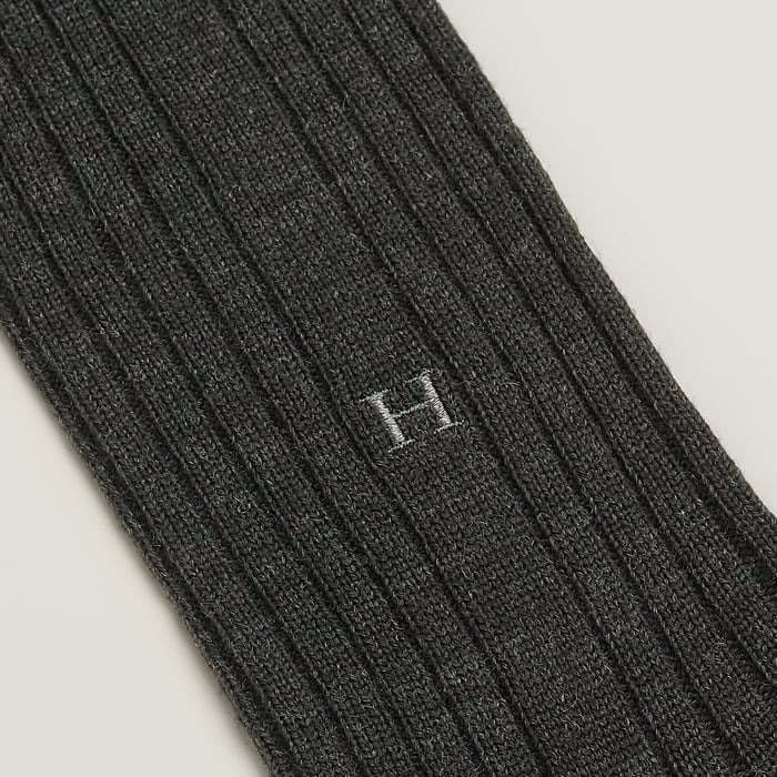 Anthracite "H" Embroidery Socks