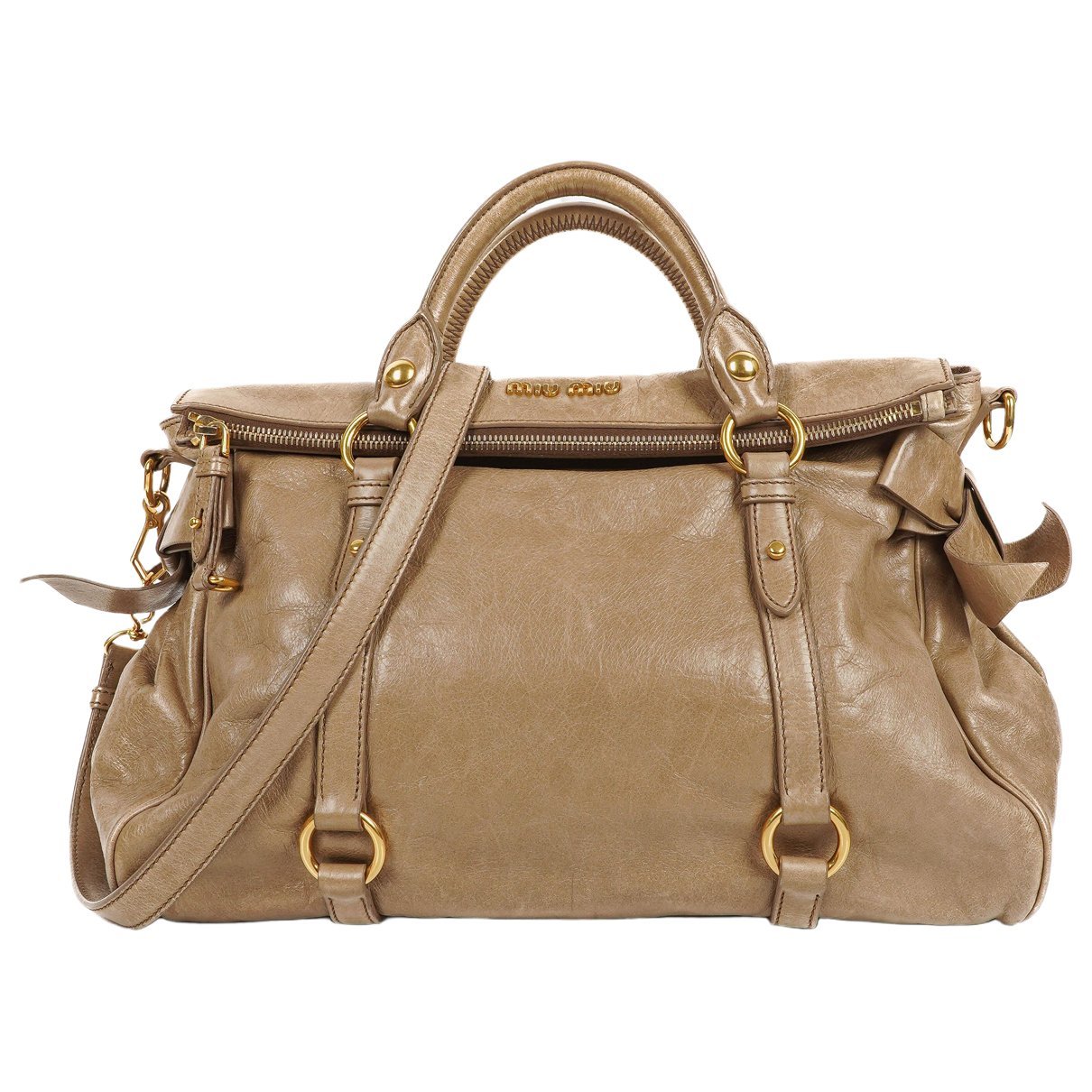 Bow bag leather handbag