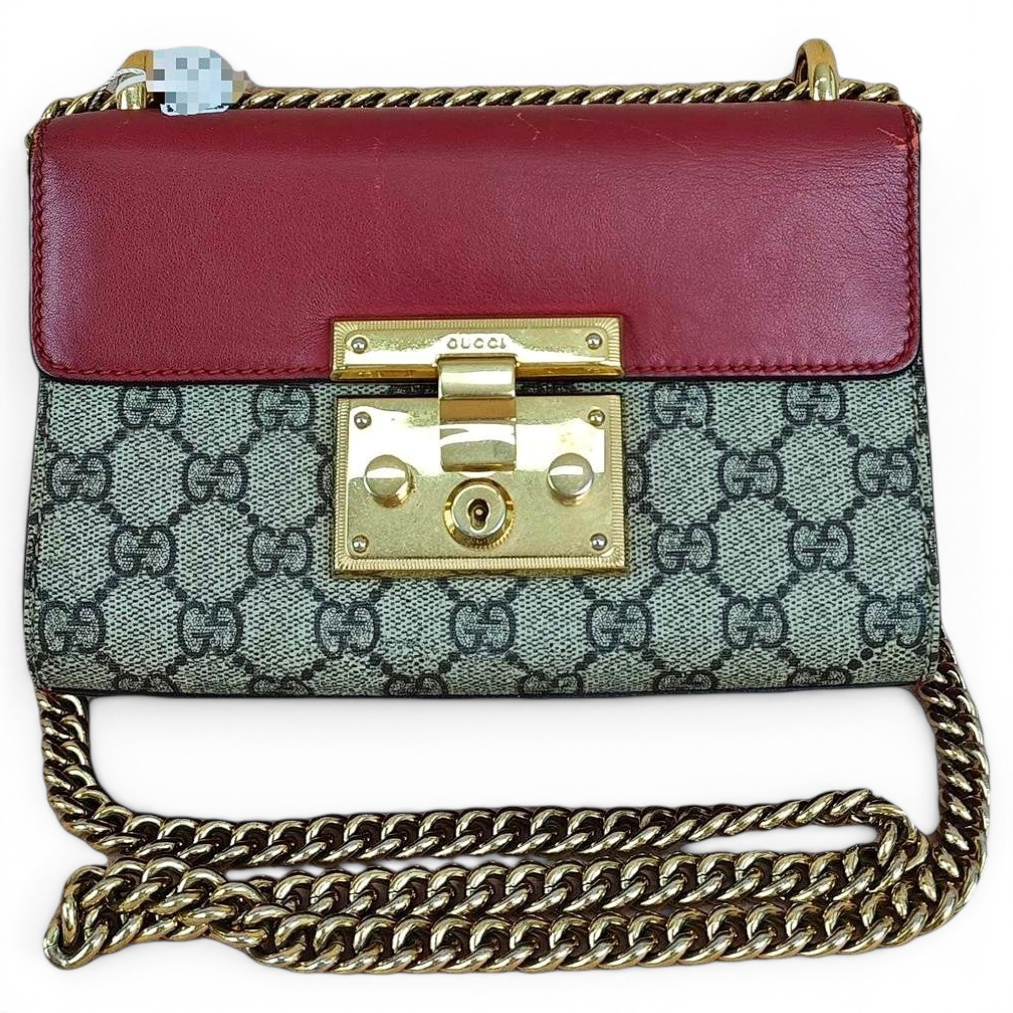 Padlock leather handbag