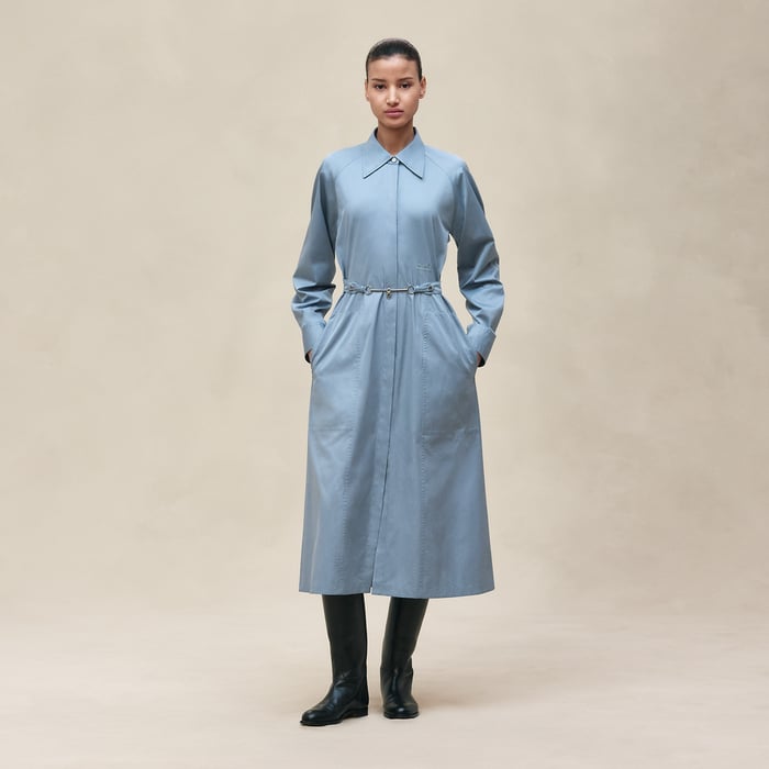 Bleu Adriatique Equestrian Shirt Dress