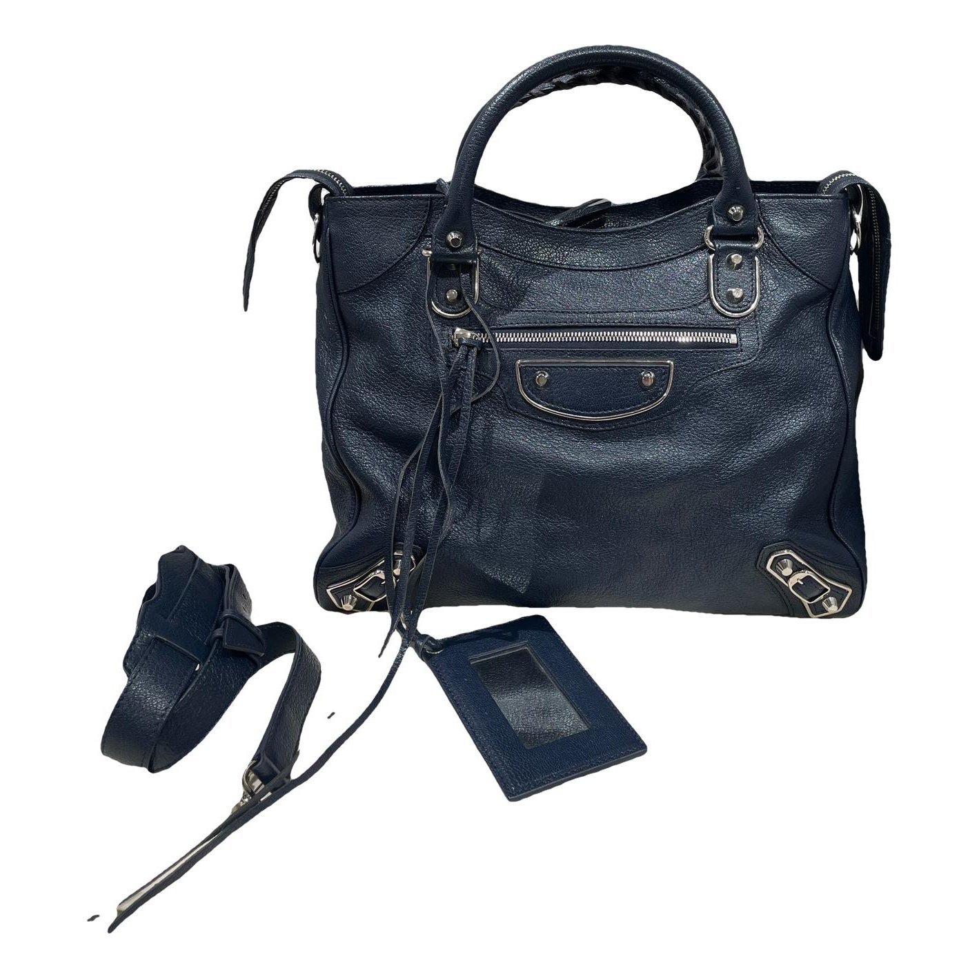 City leather handbag