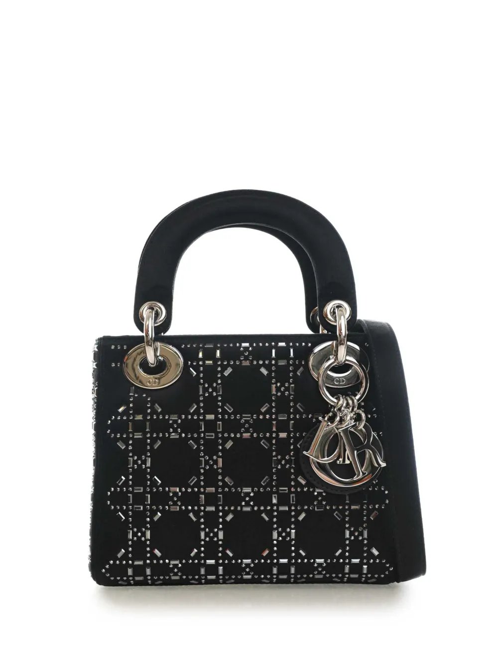 2017 Mini Satin Cannage Crystal Embellished Lady Dior satchel