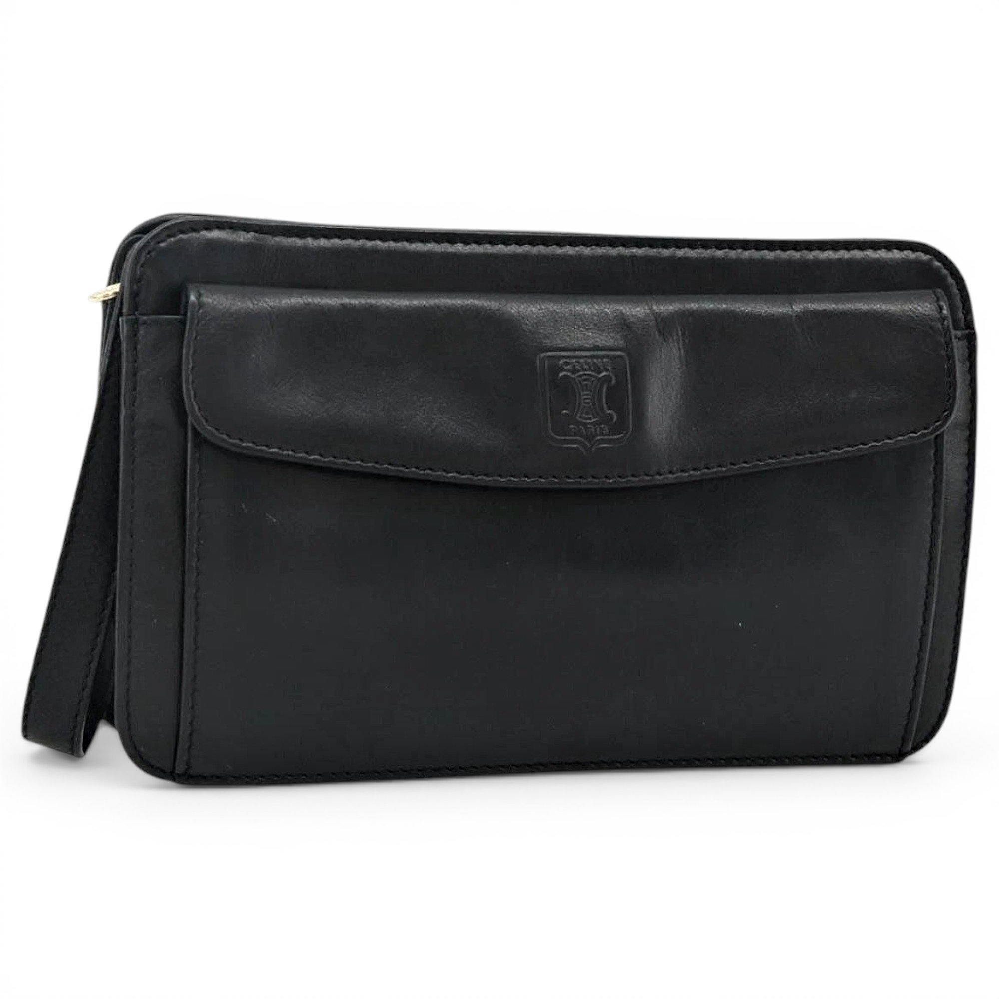 Leather clutch bag