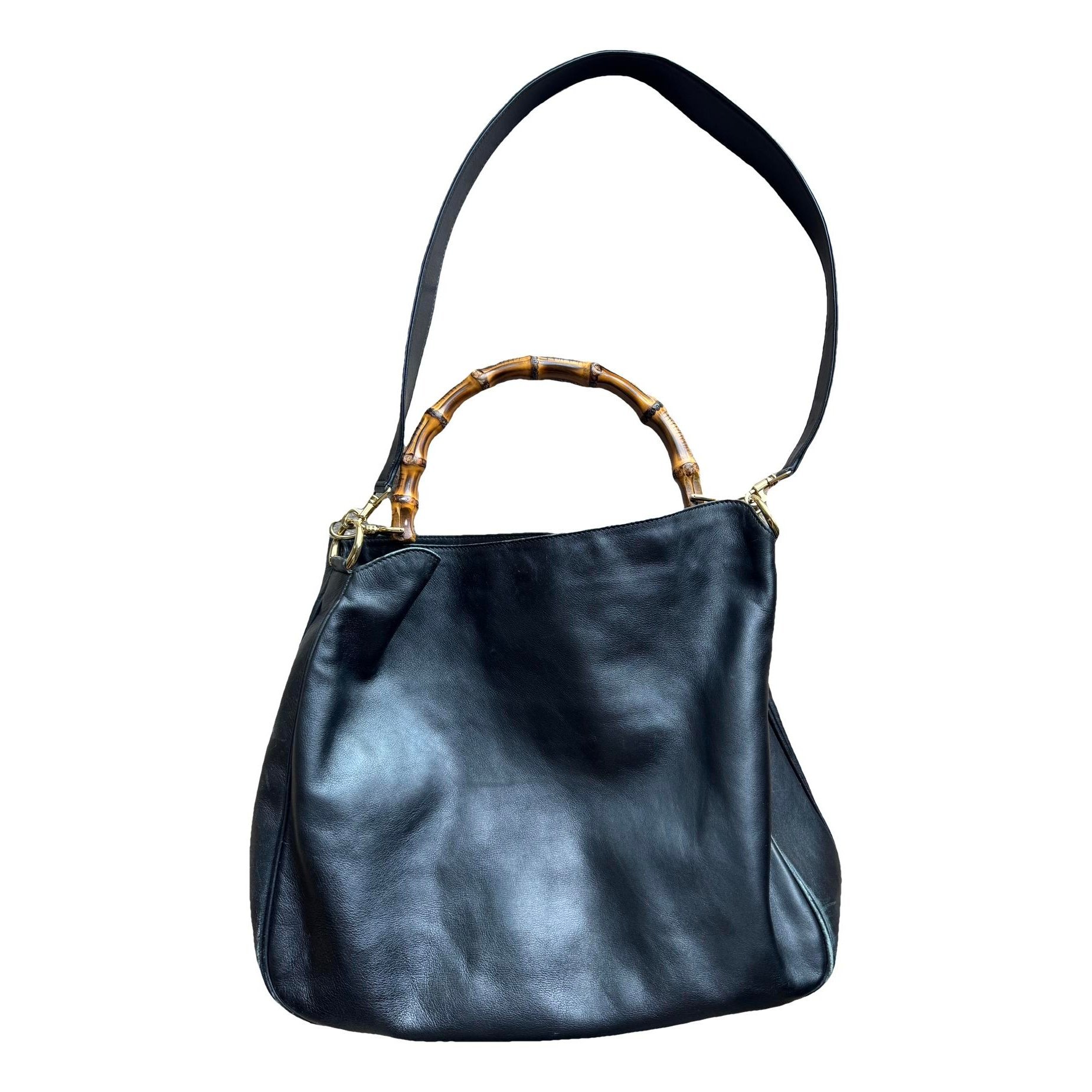 Bamboo leather crossbody bag