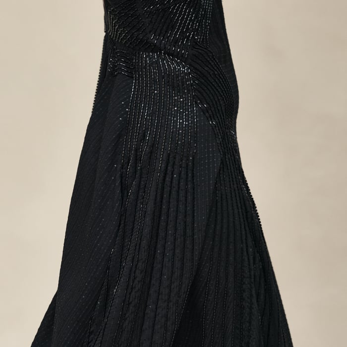 Noir Embroidered Nightgown Dress