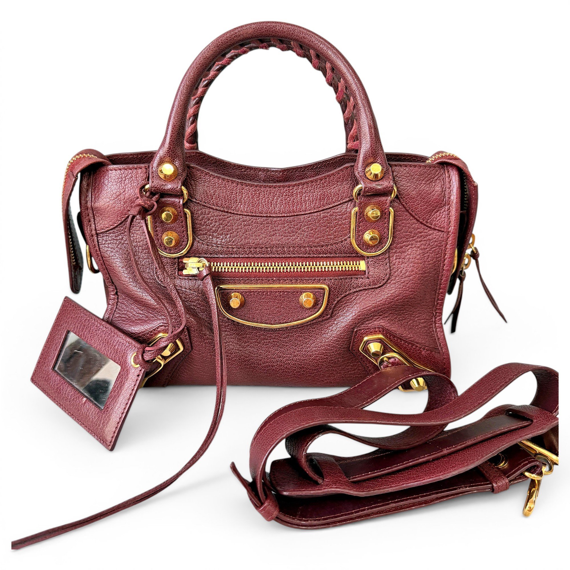City leather handbag