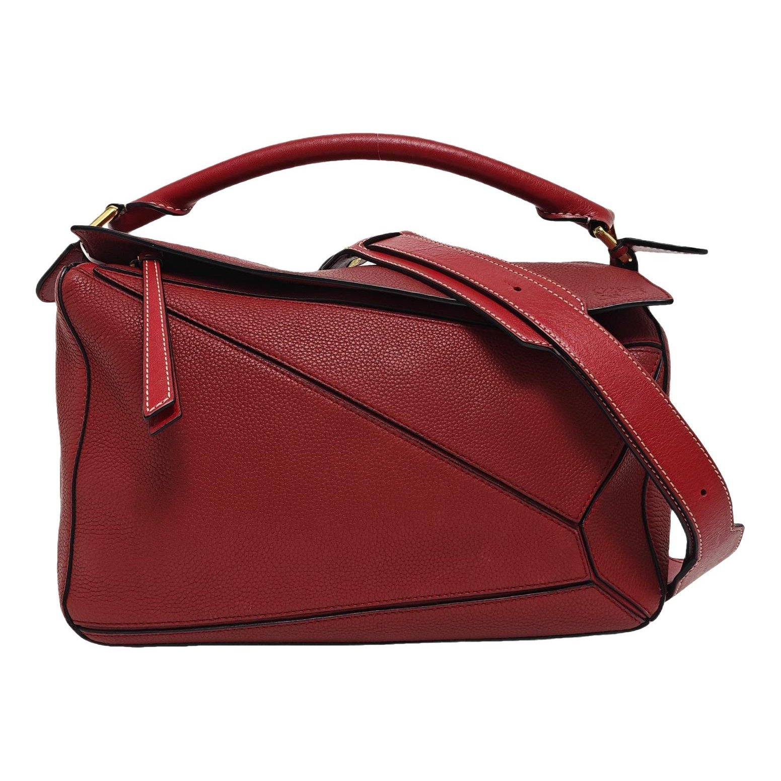 Puzzle leather handbag