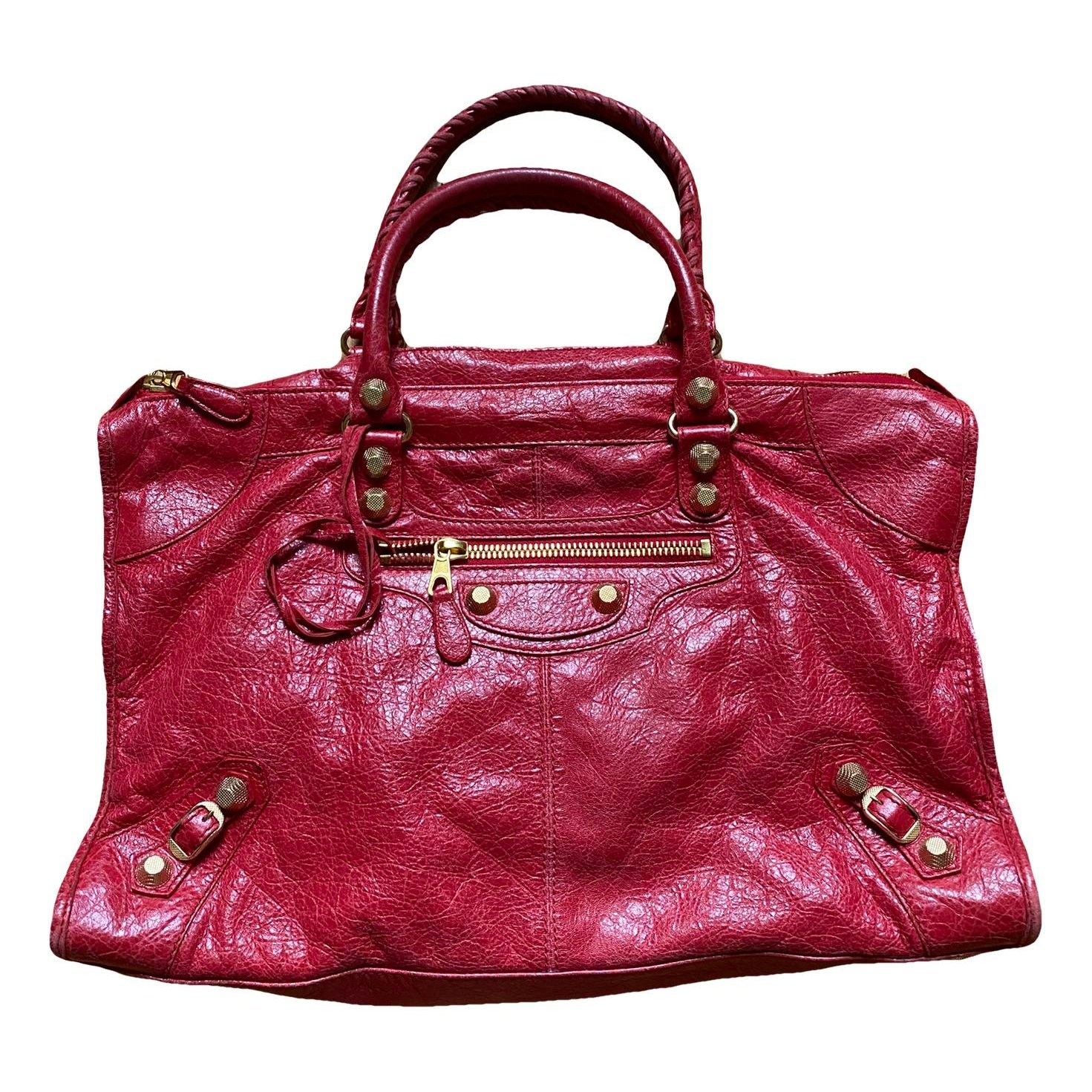 Work leather handbag
