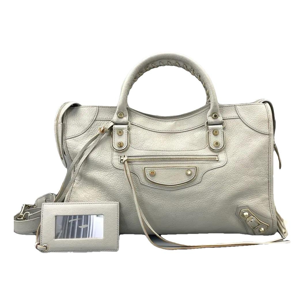 City leather handbag