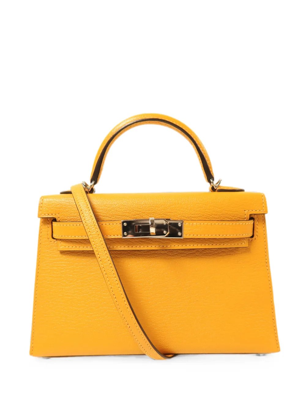 Mini Kelly leather handbag
