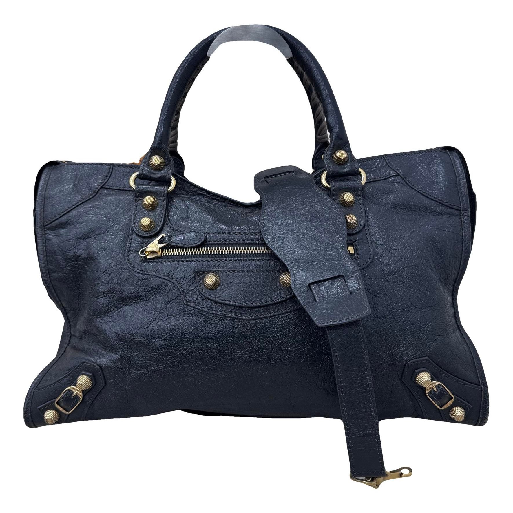 City leather handbag