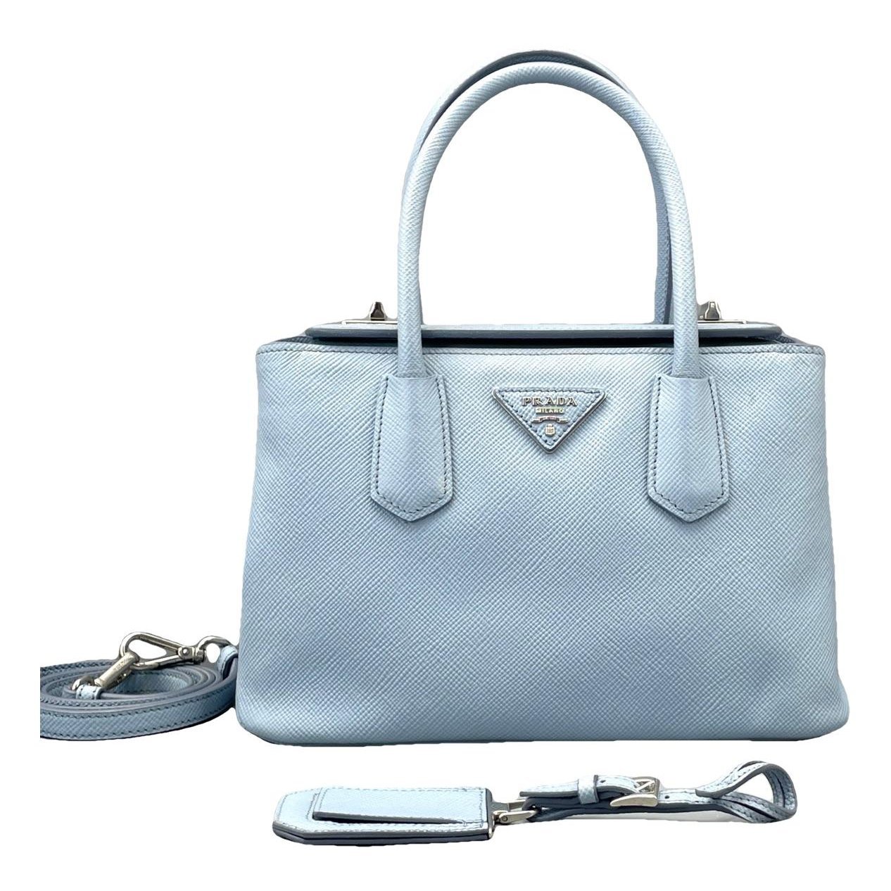 Double leather handbag