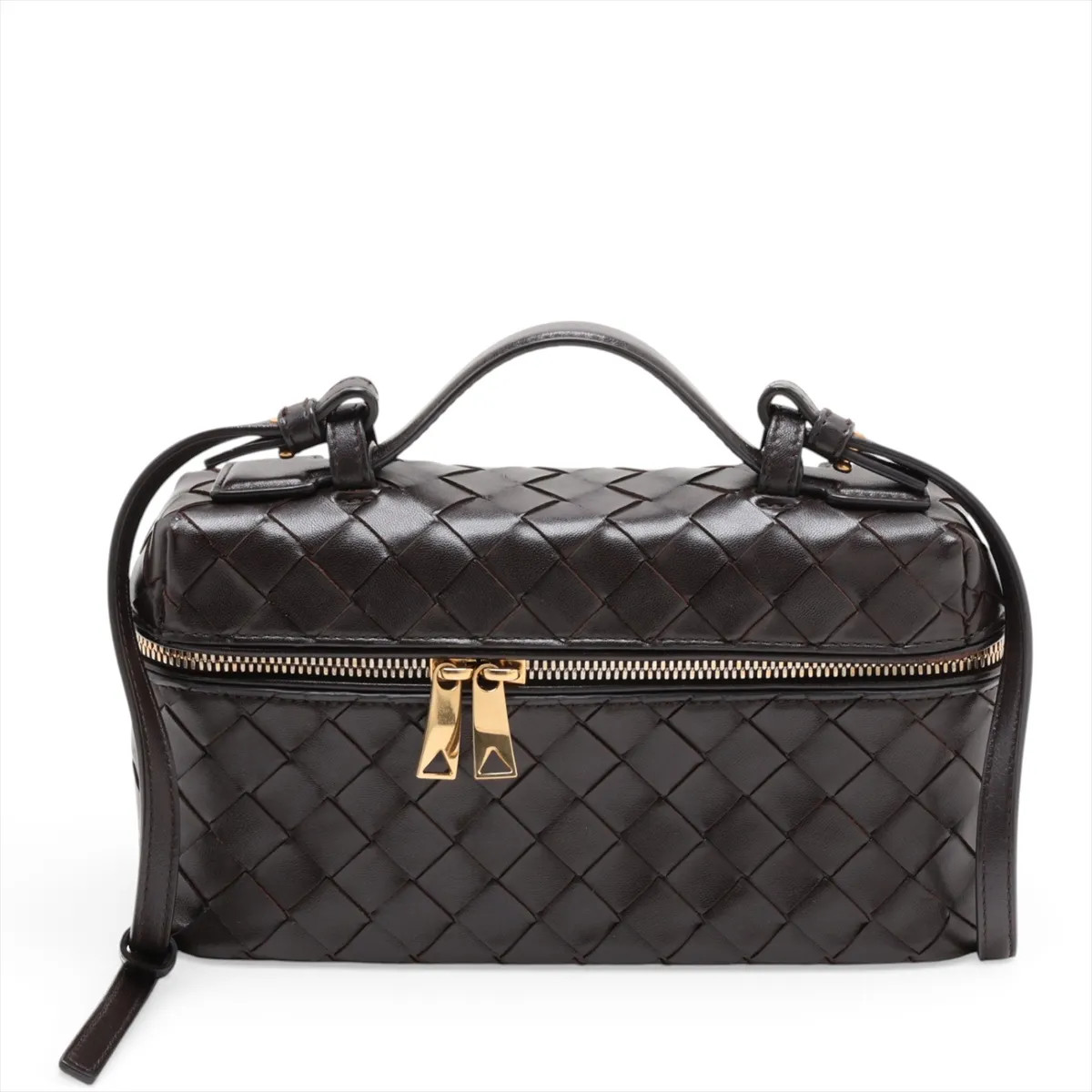 Bottega Veneta Intrecciato Bang bang vanity case Leather 2 Way Shoulder Bag Brow